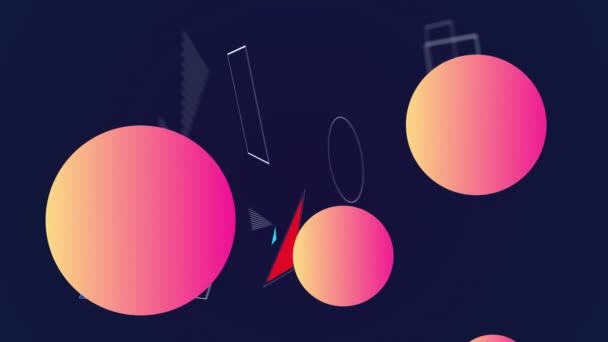 Animation Orange Pink Gradient Spheres Geometric Shapes Patterns Gradient Purple — Stockvideo