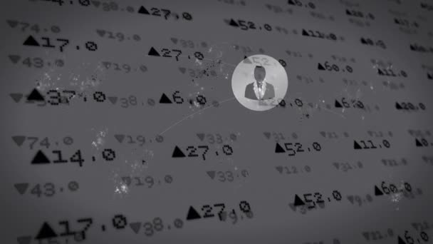 Анимация Сети Соединений Нескольких Интерфейсов Иконки Людей Обработкой Данных Фоновом — стоковое видео
