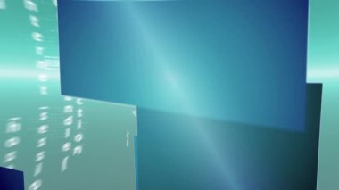 Bulut simgesi ile bağlantı ağının animasyonu, veri işleme ve parlayan yeşil arkaplanda kayıt. Dijital bilgisayar arayüzü iletişimi ve bağlantı konsepti dijital olarak oluşturuldu.