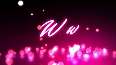 Vay be kelimesinin animasyonu! Pembe parlak neon harflerle pembe arka planda parlayan pembe spot ışıklarının üzerine yazılmış. Bilgisayar oyunu ekran ve dijital arayüz kavramı dijital olarak oluşturuldu.