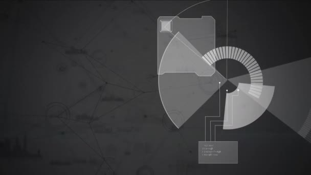 Animación Del Procesamiento Datos Escaneo Alcance Registro Estadístico Fondo Gris — Vídeo de stock