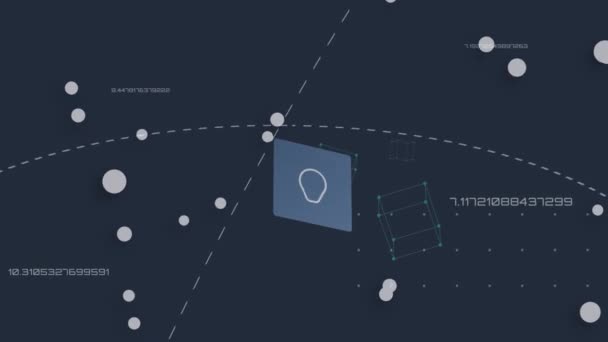 Animation Von Verbindungsnetzwerken Mit Glühbirnen Und Digitalen Computersymbolen Datenverarbeitung Und — Stockvideo