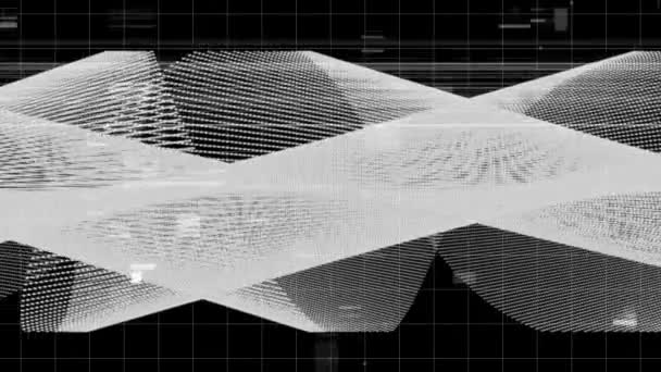 Animazione Glitch Digitale Rete Linee Mobili Incrociate Flusso Informazioni Sfondo — Video Stock