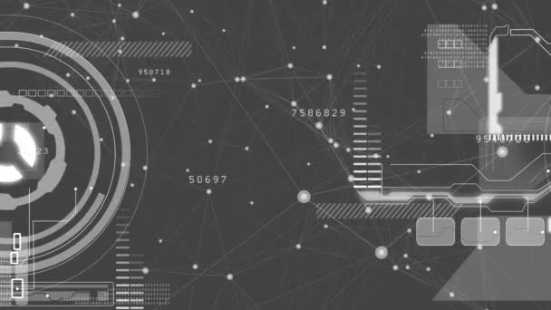 Animación Del Procesamiento Datos Escaneo Alcance Registro Estadístico Fondo Gris — Vídeo de stock