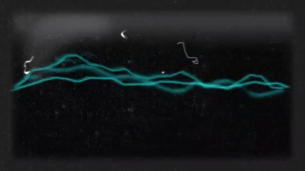 Animace Trýznivého Vinobraní Pohyblivými Zelenými Elektrickými Vlnami Mihotavými Zrnky Hluku — Stock video