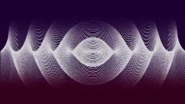 Dijital arayüzün, akan bilgi sarmalı ve mor arkaplan üzerinde tekrarlanan kusursuz döngü içinde hareket eden ağ bağlantıları örgüsüyle animasyonu.