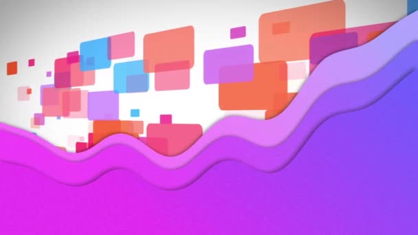 Animation Flowing Splashes Color Moving Waves Hypnotic Motion Colorful Rectangles — Stock Video