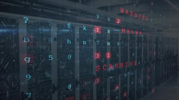 Animation Von Wörtern Zugriffsverweigerung Erkennung Von Malware Scannen Datenverarbeitung Und — Stockvideo