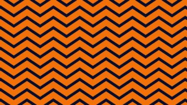 Siyah ve turuncu zig zag çizgilerinin kusursuz döngüde hareket eden eski hipnotik hareketlerinin animasyonu. 