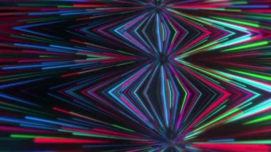 Çok renkli çoklu ışınların hipnotik hareketlerde kusursuz döngü içinde hızlı hareket etmesinin animasyonu. 