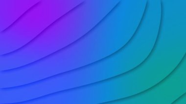 Mor ve mavi dalgaların geçmişe dönük hipnotik hareketinin animasyonu, mor ve mor arkaplanda tekrarlanan kusursuz bir döngü içinde hareket eder ve akar..