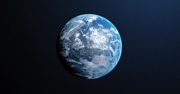 Animacja Ziemi Widziana Kosmosu Kula Wirująca Bezszwowym Pętlowym Widoku Satelity — Wideo stockowe