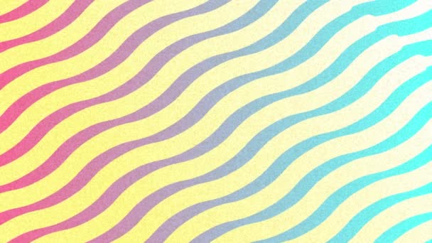 Animación Movimiento Hipnótico Retro Formas Ondas Color Amarillo Pastel Rosa — Vídeo de stock