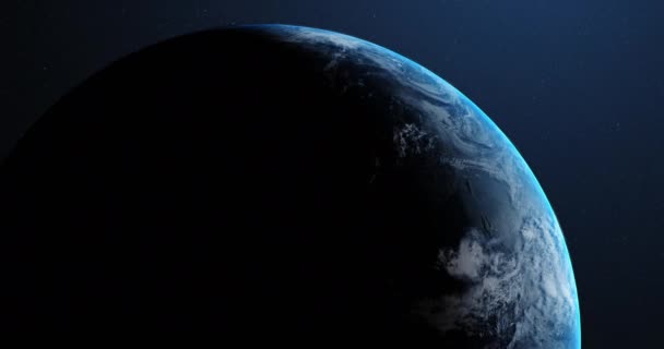 Animation de la Terre vue de l'espace, le globe tourne sur boucle transparente vue satellite sur fond sombre. Global space exploration space travel concept image générée numériquement. 4k 