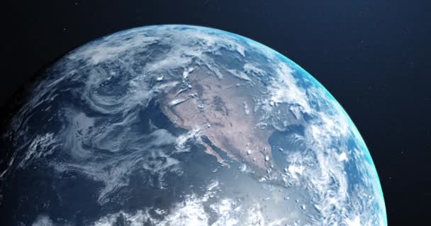 Animation Terre Vue Espace Globe Tourne Sur Boucle Transparente Vue — Video