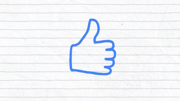 Animação Azul Delineado Como Ícone Mão Desenhada Com Marcador Papel — Vídeo de Stock