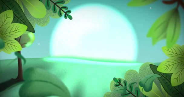 Анімація Слів Щаслива Великдень Написана Рожевими Літерами Оточена Зеленими Буйними — стокове відео