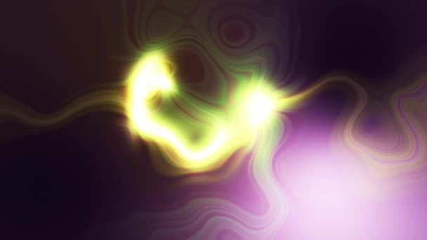 Animation Trails Green Yellow Smoke Moving Slowly Hypnotic Motion Purple — Stock Video