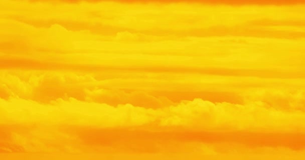 Animation Fluffy Stormy Orange Yellow Clouds Flying Fast Sky Seamless — Stock Video