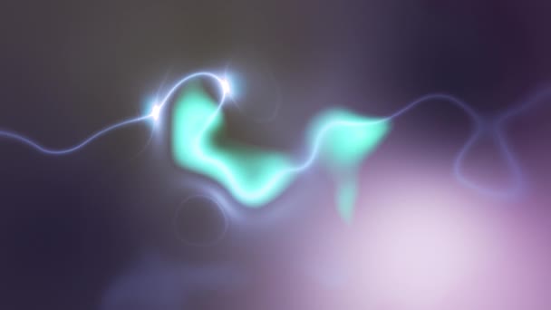紫から灰色のグラデーションの背景に催眠動作でゆっくりと動く青い煙の軌跡のアニメーション — ストック動画