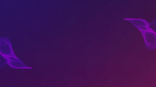 紫色背景下催眠运动缓慢的紫色烟道动画 — 图库视频影像