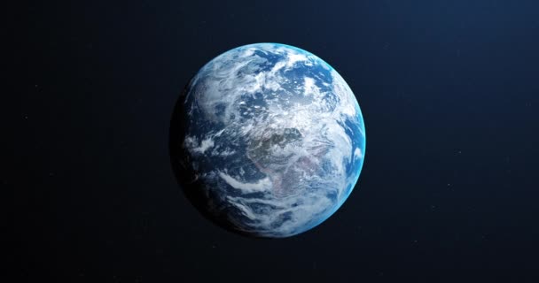 Анимация Земли Видимой Космоса Земной Шар Вращающийся Безморском Спутнике Темном — стоковое видео