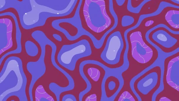 五彩缤纷的紫色和粉色液体形状在无缝循环中旋转流畅的动画 — 图库视频影像