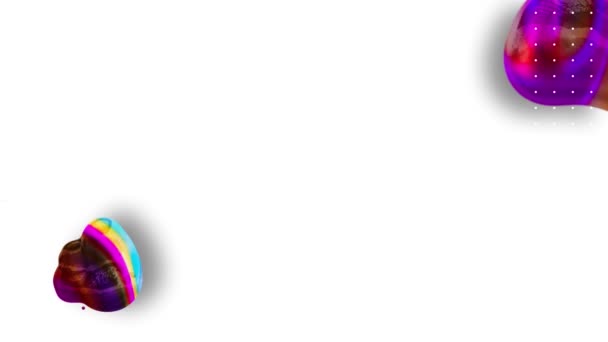 Анімація Гіпнотичного Руху Яскраво Блакитних Фіолетових Рожевих Червоних Бризок Кольорів — стокове відео