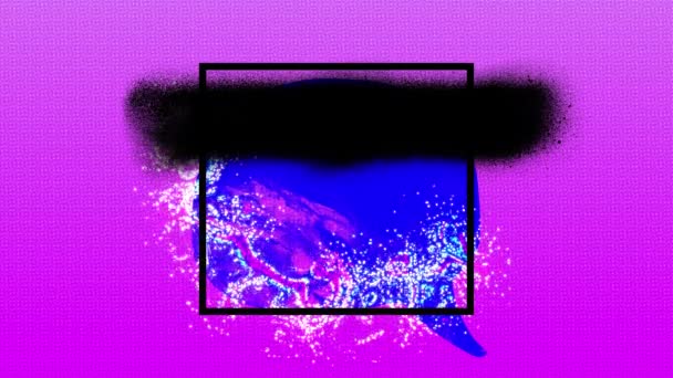 Анімація Ретро Гіпнотичного Руху Білих Форм Синьою Розпиленою Бульбашкою Мовлення — стокове відео