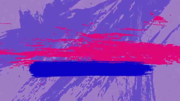 Animación Salpicaduras Rosadas Azules Sobre Salpicaduras Púrpuras Color Moviéndose Lazo — Vídeos de Stock