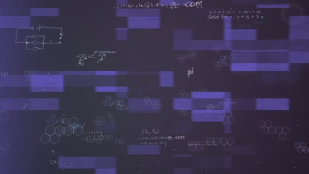 Animation Handgeschriebener Wissenschaftlicher Gleichungen Mit Strukturformeln Chemischer Verbindungen Und Zellen — Stockvideo