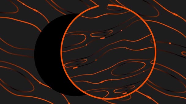 Animation Der Retro Hypnotischen Bewegung Mehrerer Orangefarbener Umrisse Flüssiger Formen — Stockvideo