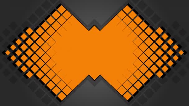 Анимация Оранжевого Черного Абстрактных Рисунков Черными Крестами Градиентном Сером Фоне — стоковое видео