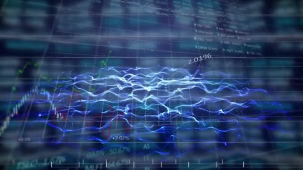 Анимация Дисплея Фондового Рынка Цифрами Графиками Движение Цен Вверх Вниз — стоковое видео