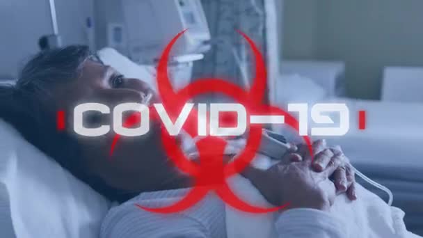 단어를 흰색으로 새하얀 글씨로 코로나 바이러스 Coronavirus 코로나 바이러스 Covid — 비디오