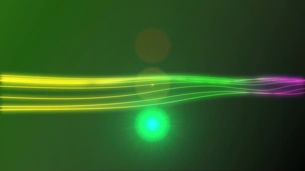 Анимация Светящихся Красных Янтарных Зеленых Светофоров Мигающих Яркими Светящимися Линиями — стоковое видео