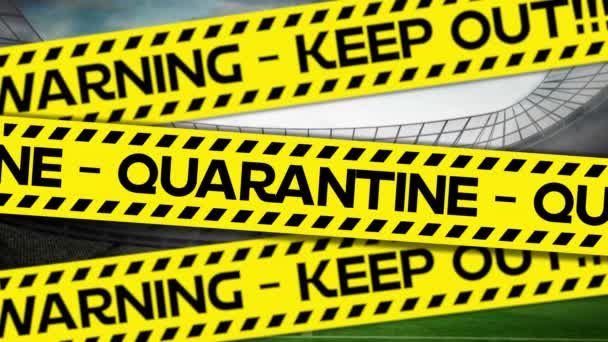 Animation Words Quarantine Keep Out Written Black Letters Yellow Black — Stock Video