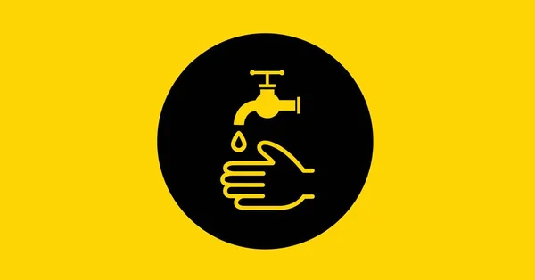 Illustration Numérique Des Instructions Lavage Des Mains Avec Robinet Eau — Photo