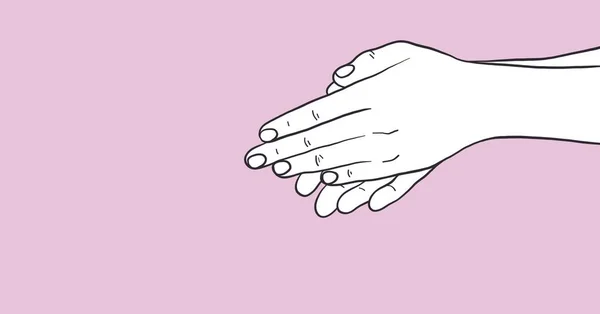 Ilustração Digital Instruções Lavagem Das Mãos Sobre Fundo Rosa Pálido — Fotografia de Stock