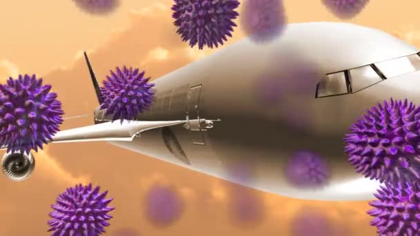 Animering Makro Coronavirus Covid Celler Som Sprider Sig Över Ett — Stockvideo