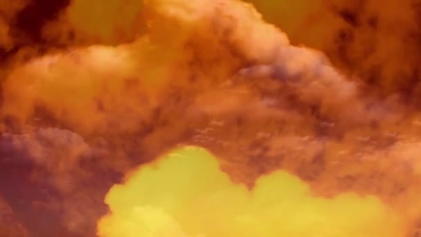 Animacja Chrześcijańskiego Krzyża Nad Pomarańczowymi Chmurami Poruszającymi Się Szybkim Ruchu — Wideo stockowe