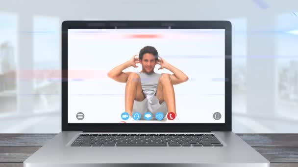 Animatie Van Digitale Weergave Van Laptop Computer Toont Het Leven — Stockvideo