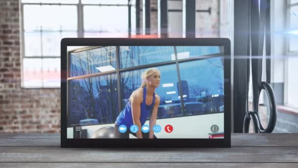 Animazione Del Display Digitale Del Tablet Che Mostra Streaming Vitale — Video Stock