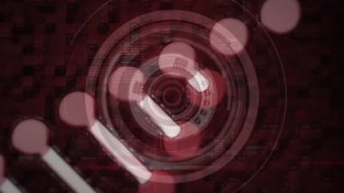 Üç boyutlu çift sarmallı DNA iplikçiklerinin animasyonu arka plandaki tarama alanının üzerinde kusursuz bir döngü içinde dönüyor. Küresel biyoloji araştırma bilimi konsepti dijital olarak oluşturulmuş görüntü.