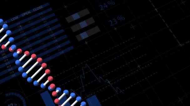 Animação Uma Fita Dna Dupla Hélice Girando Loop Sem Costura — Vídeo de Stock