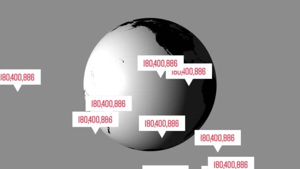 Animazione Più Bolle Vocali Con Numeri Aumento Scritte Rosso Che — Video Stock