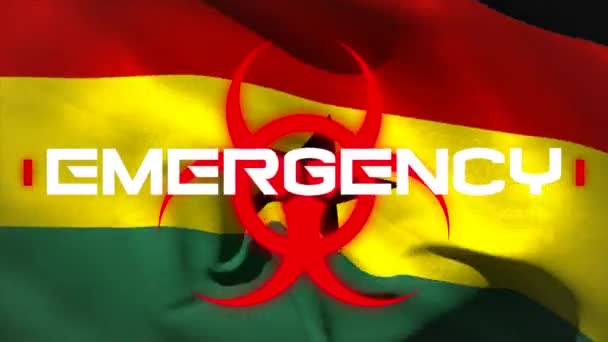 Animation Word Emergency Written Red Health Hazard Sign Flag Ghana — Stock Video