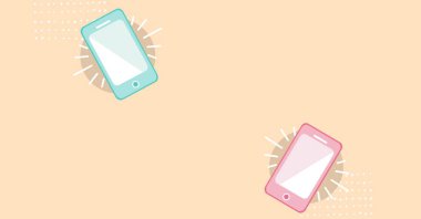 Çalan akıllı telefonların dijital çizimi. Halk sağlığı salgını Coronavirüs Covid 19 sosyal mesafe ve karantina tecrit kavramı dijital olarak oluşturulmuş görüntü