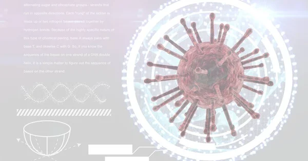 Digital Illustration Coronavirus Covid Cell Data Processing Statistics Showing Background — Stock Photo, Image