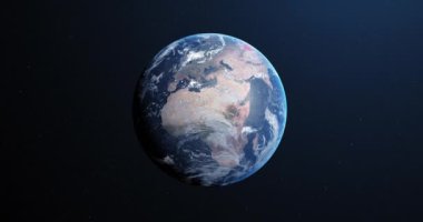 Dönen bir dünyanın animasyonu, kırmızıya dönen kıtalar, Covid-19 Coronavirus 'un yayıldığını gösteriyor. Dijital olarak üretilen küresel koronavirüs Covid 19 salgını konsepti